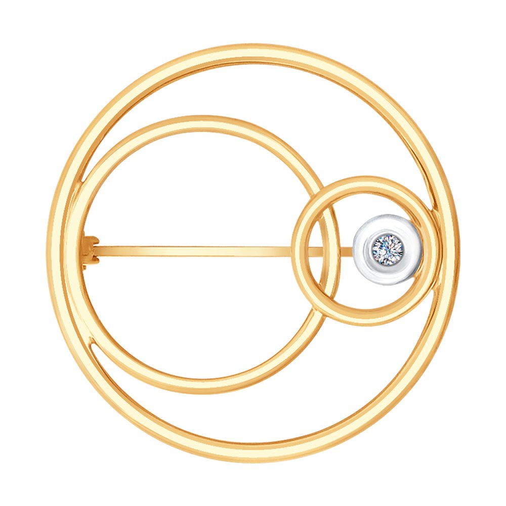 Брошь SOKOLOV из золота с бриллиантом