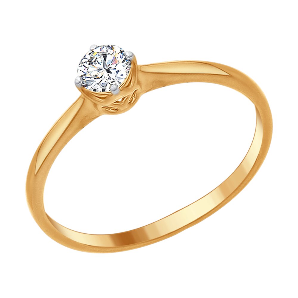 Кольцо SOKOLOV из золочёного серебра со Swarovski Zirconia