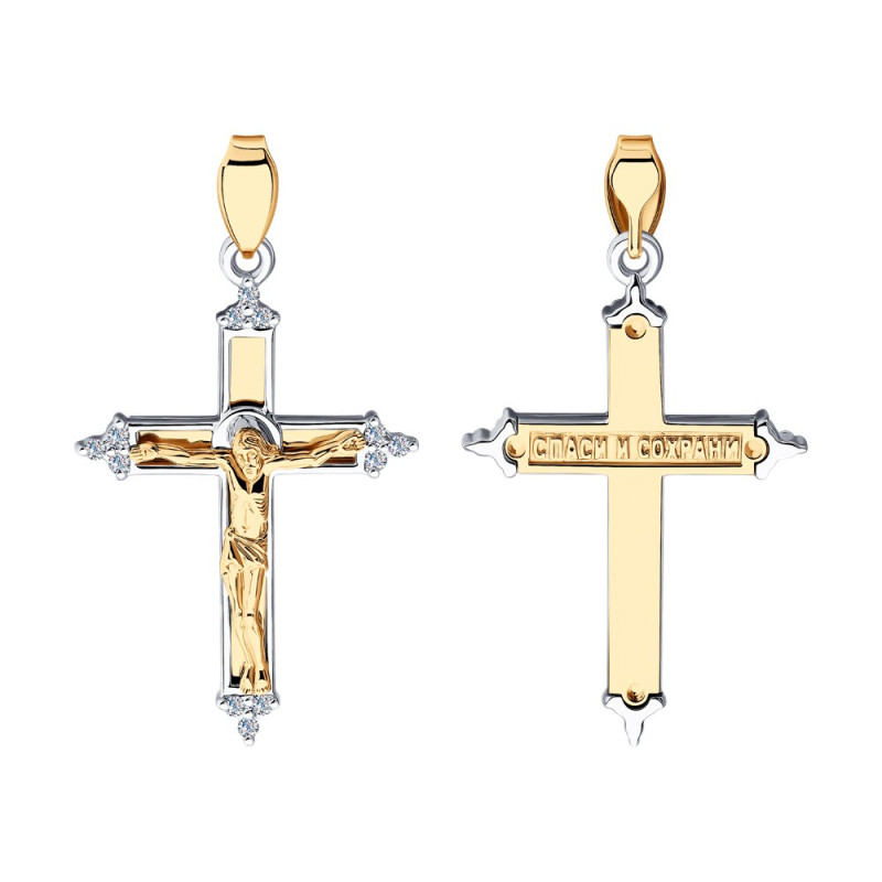 Крест SOKOLOV из комбинированного золота с бриллиантами