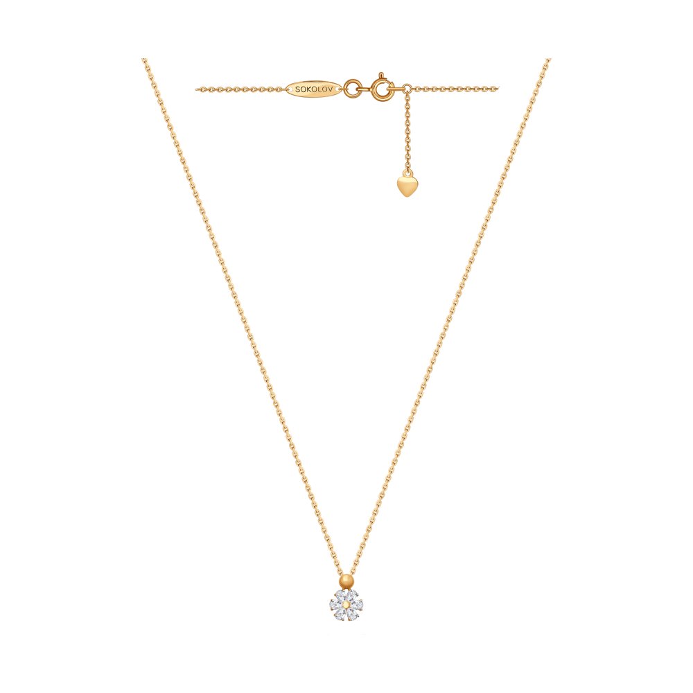 Колье SOKOLOV из золота со Swarovski Zirconia