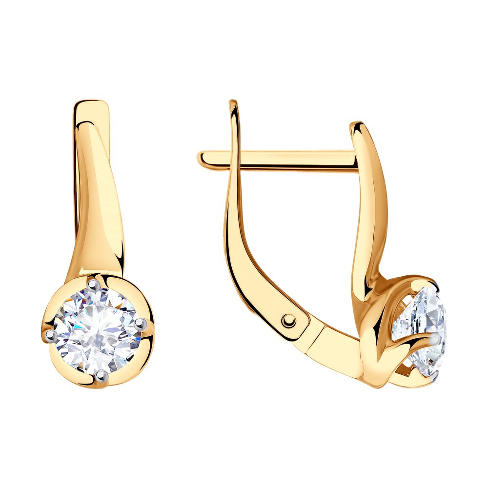 Серьги SOKOLOV из золота с фианитами Swarovski