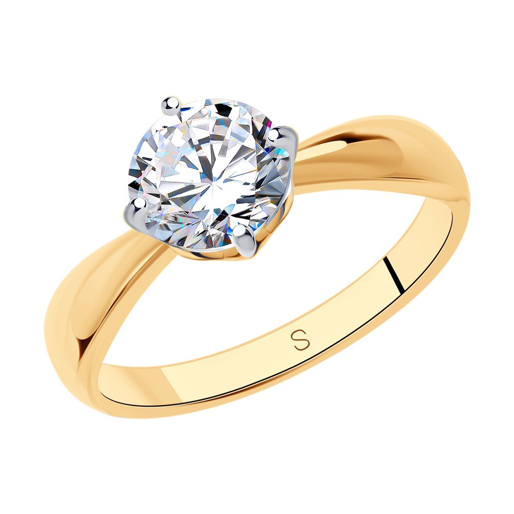 Кольцо SOKOLOV из золочёного серебра со Swarovski Zirconia