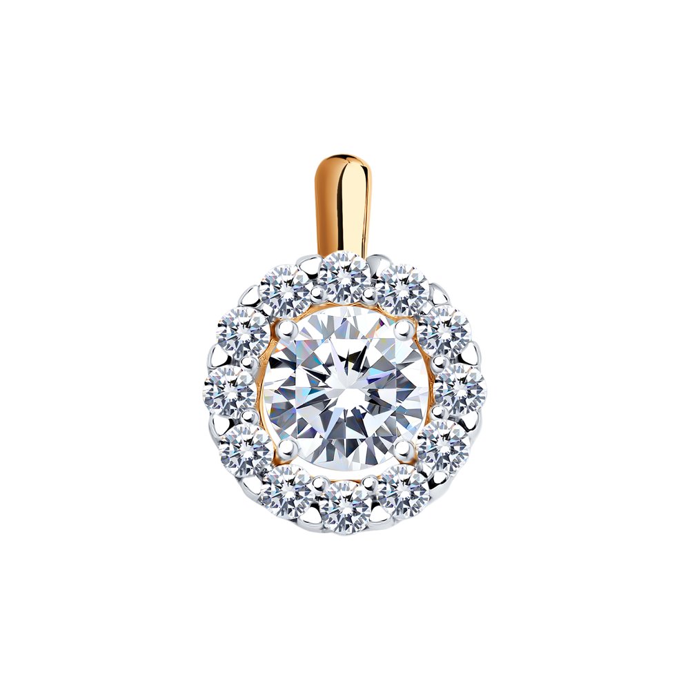 Подвеска SOKOLOV из золочёного серебра со Swarovski Zirconia