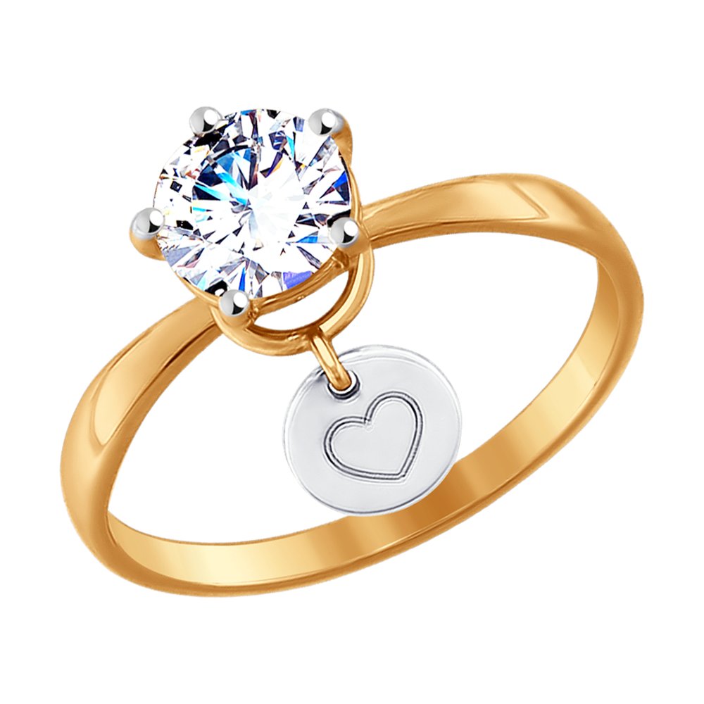 Кольцо SOKOLOV из комбинированного золота с фианитом