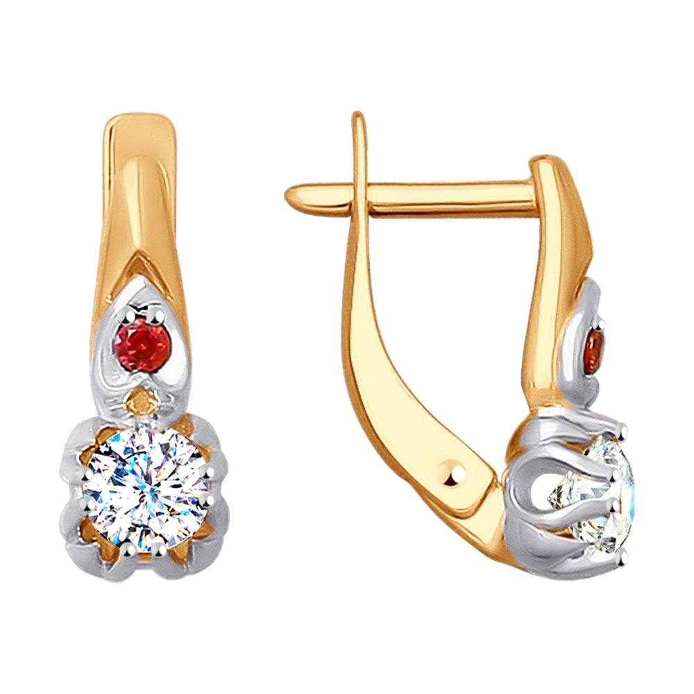 Серьги SOKOLOV из золота со Swarovski Zirconia и фианитами