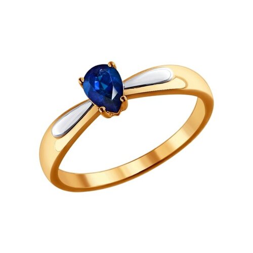 Золотое кольцо с натуральным сапфиром SOKOLOV
