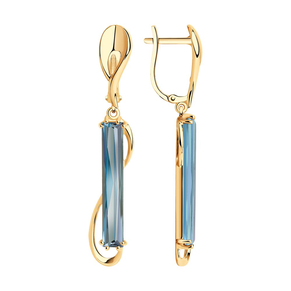 Серьги SOKOLOV из золота с синтетическими ситалами