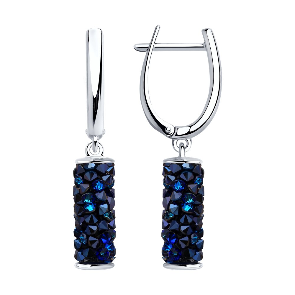 Серьги SOKOLOV из серебра с синими кристаллами Swarovski