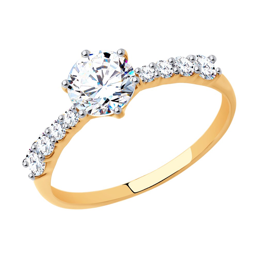 Помолвочное кольцо SOKOLOV из золота 585 пробы со Swarovski Zirconia