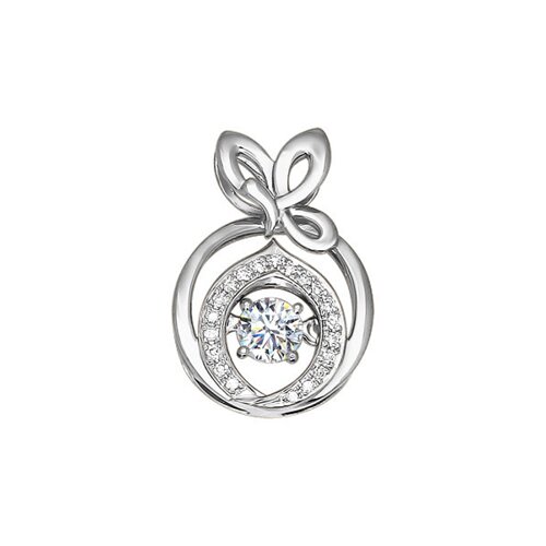 Подвеска SOKOLOV из белого золота с бриллиантами и топазом swarovski