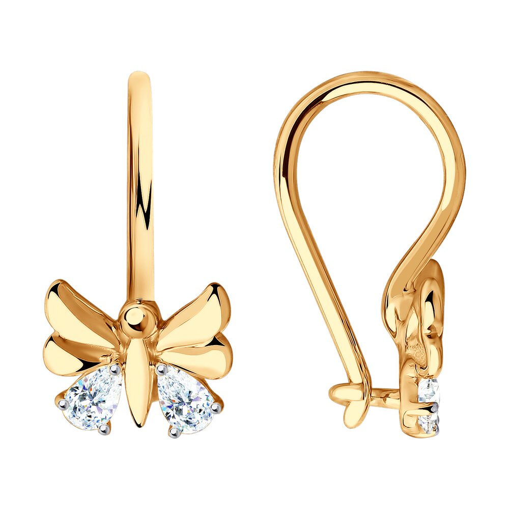 Серьги SOKOLOV из золота с фианитами Swarovski