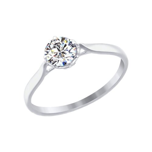 Помолвочное кольцо SOKOLOV из белого золота со Swarovski Zirconia