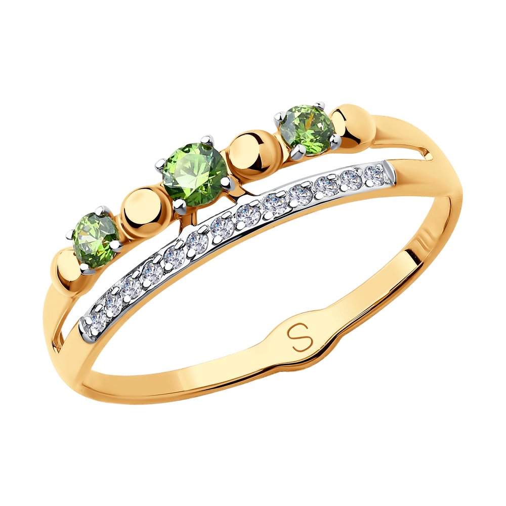 Кольцо SOKOLOV из золота с бесцветными Swarovski Zirconia