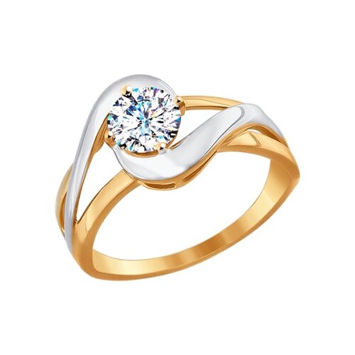 Помолвочное кольцо SOKOLOV из комбинированного золота со Swarovski Zirconia