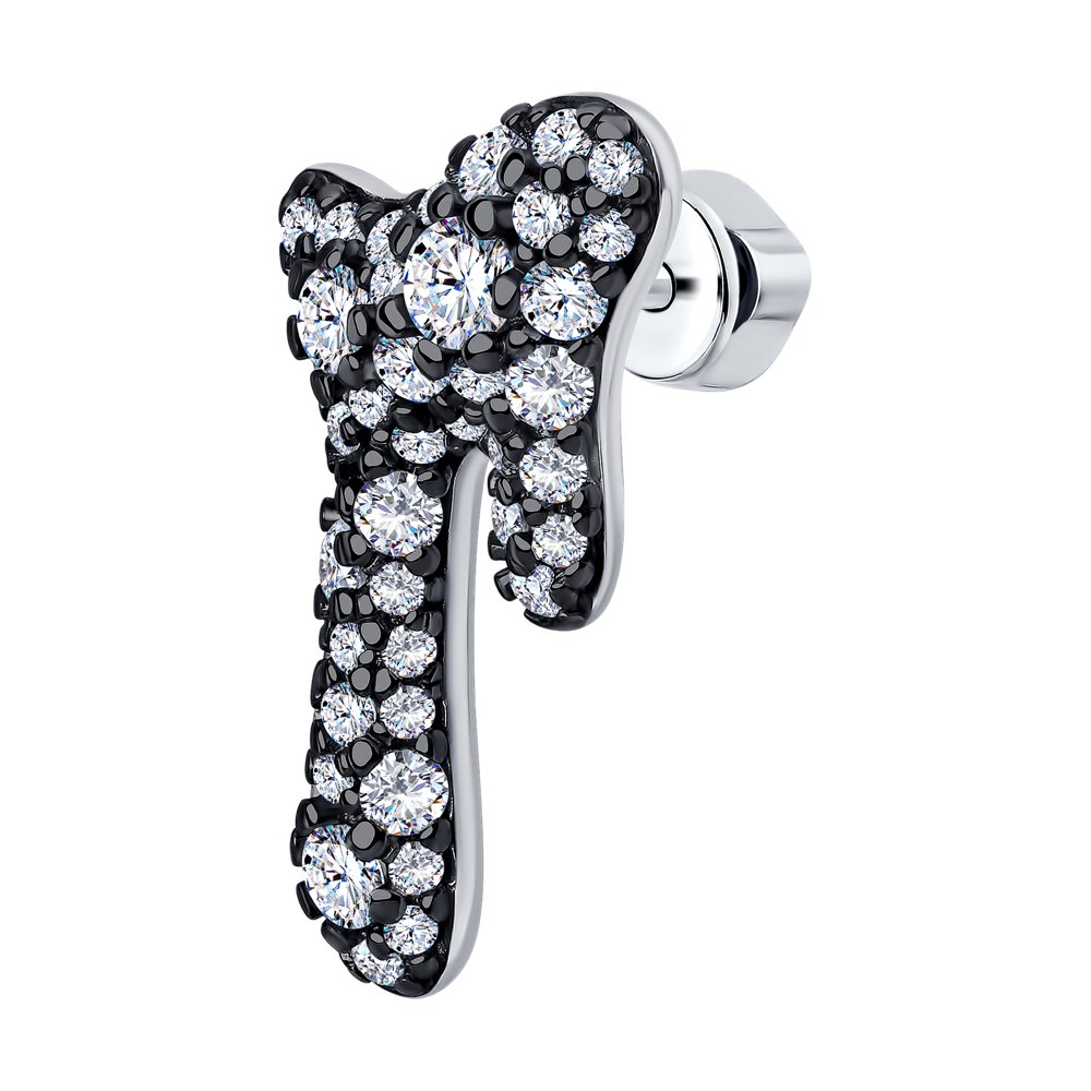 Серьга SKLV из серебра с фианитами