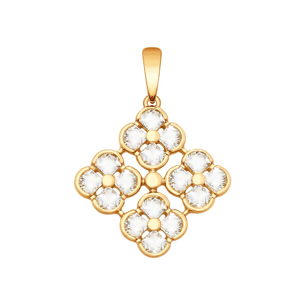 Подвеска SOKOLOV из золота со Swarovski Zirconia