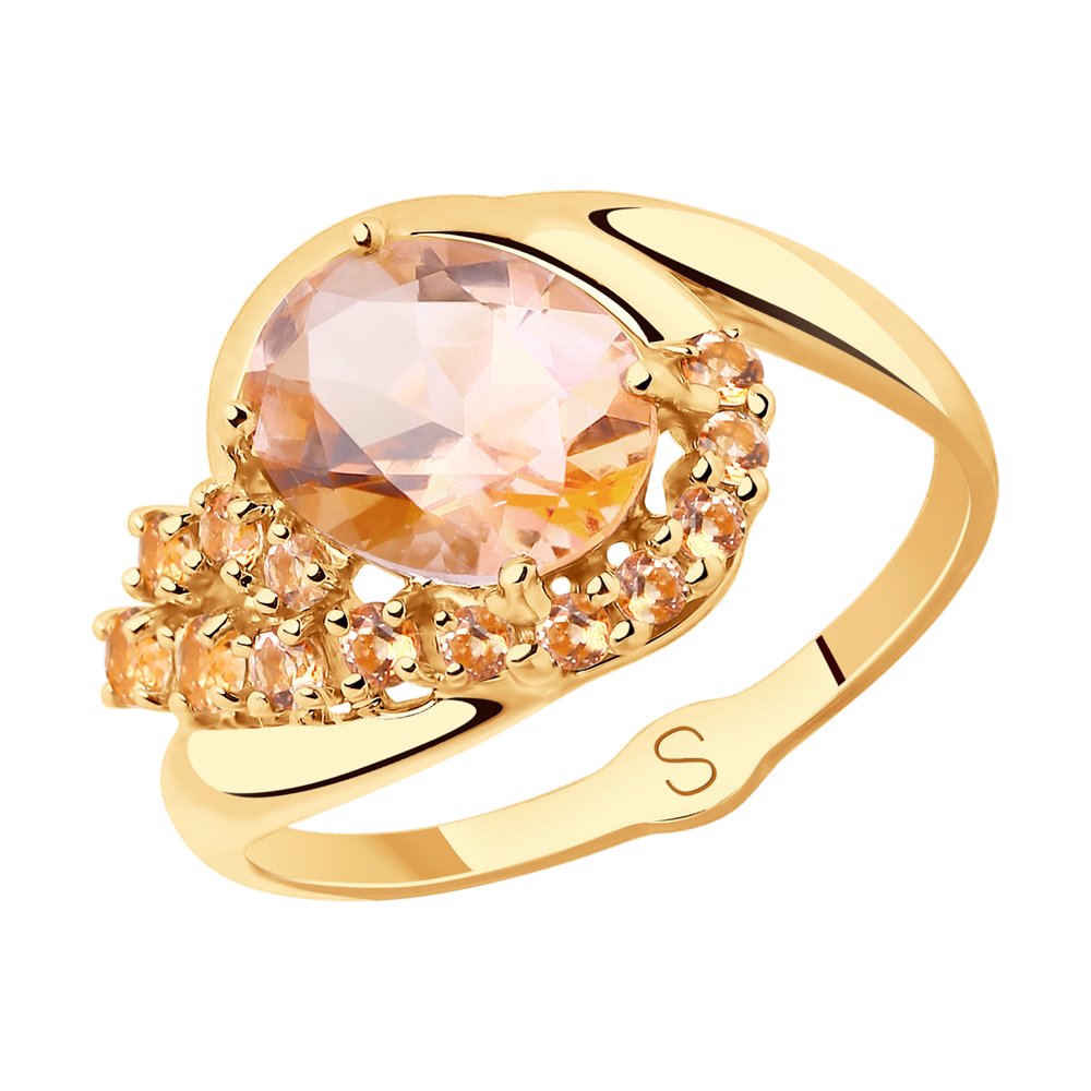 Кольцо SOKOLOV из золота с топазами Swarovski