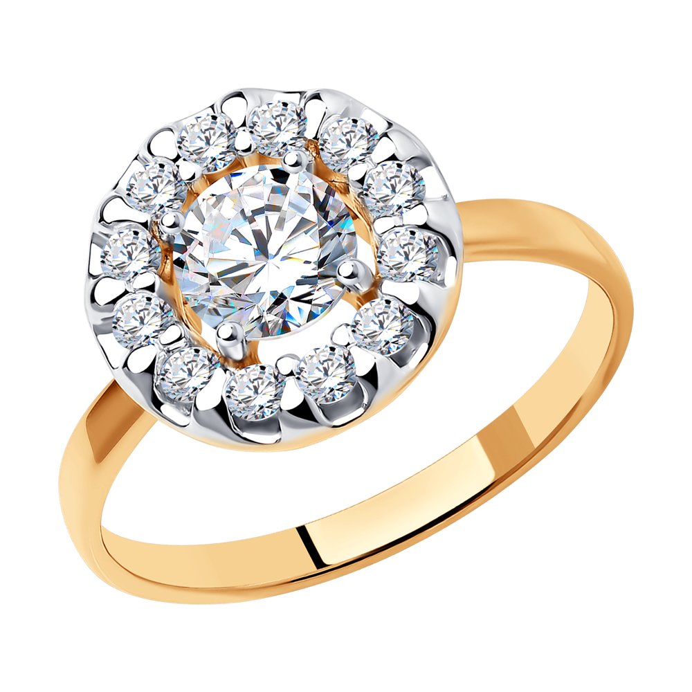 Кольцо SOKOLOV из золочёного серебра со Swarovski Zirconia