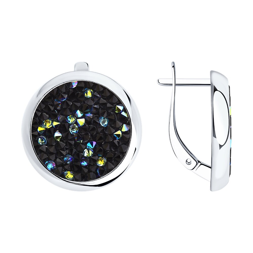 Серебряные серьги с кристаллами Swarovski SOKOLOV