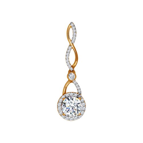 Подвеска SOKOLOV из золота со swarovski zirconia