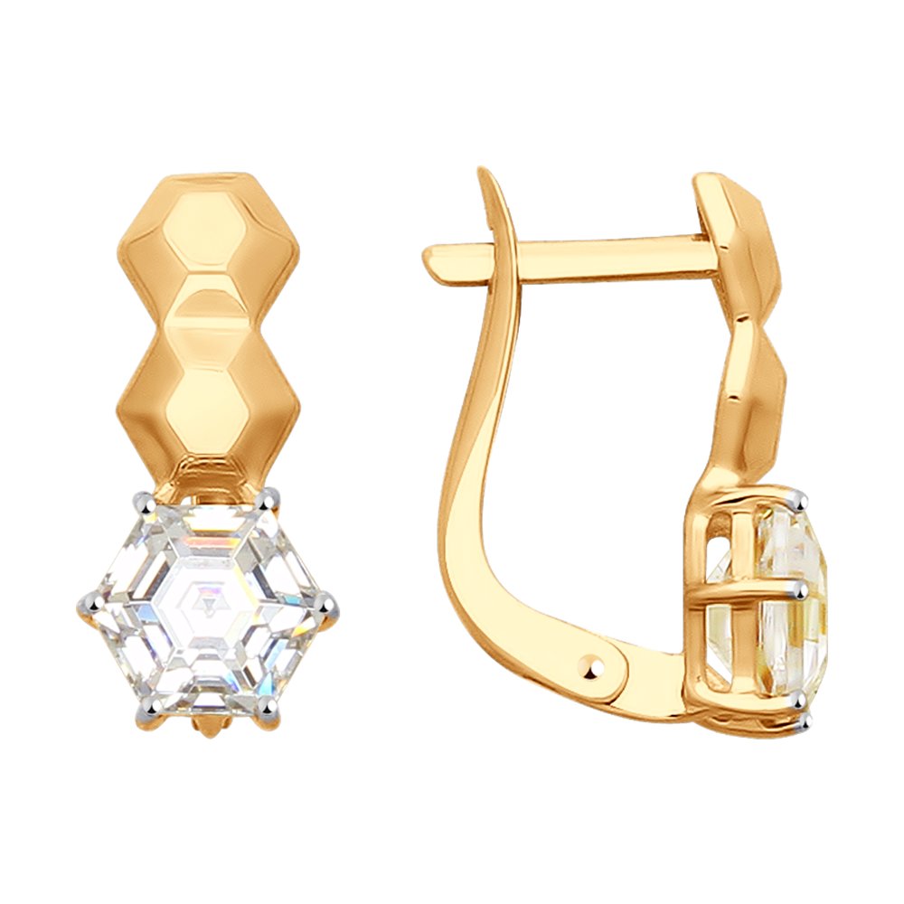 Серьги SOKOLOV из золота со Swarovski Zirconia