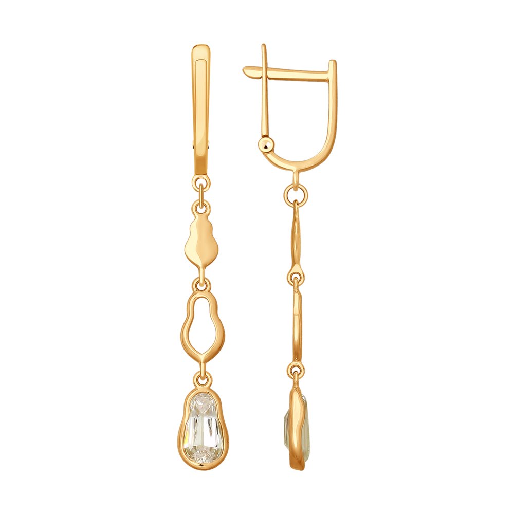 Серьги SOKOLOV из золота со Swarovski Zirconia