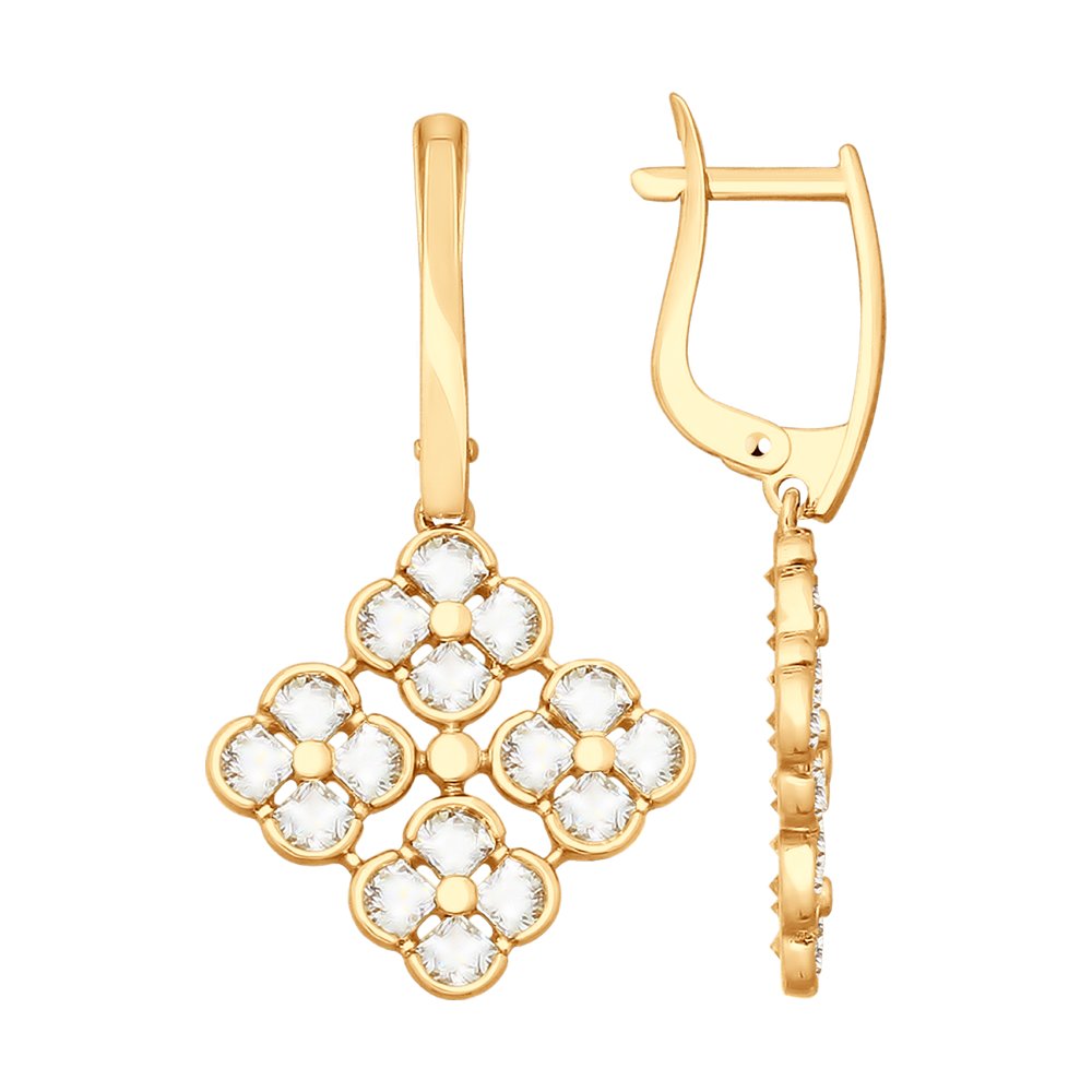Серьги SOKOLOV из золота со Swarovski Zirconia