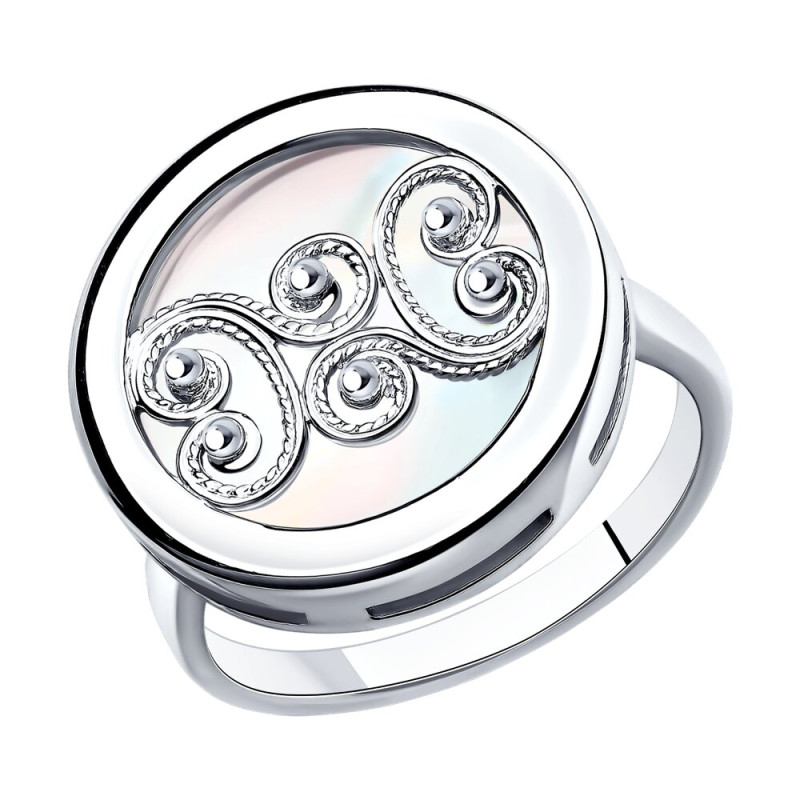 Кольцо SOKOLOV из серебра с белым перламутром