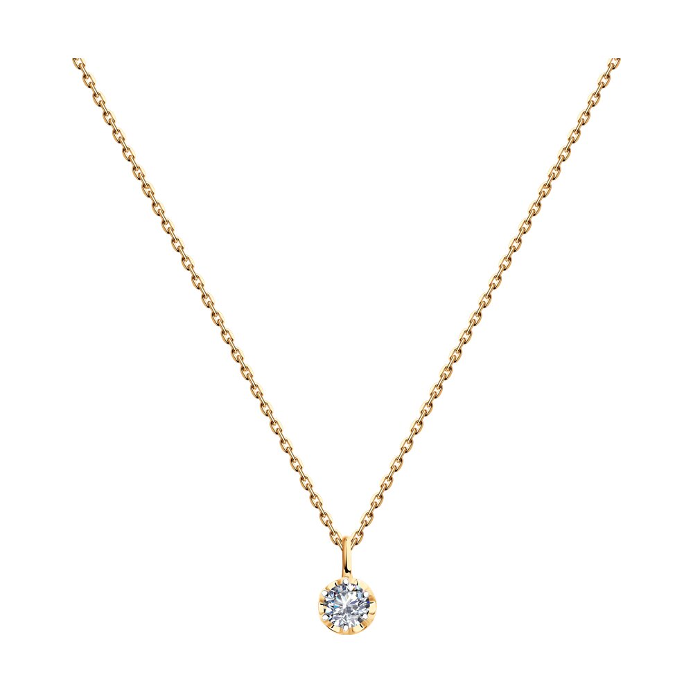 Колье SOKOLOV из золота с родированием с бриллиантом