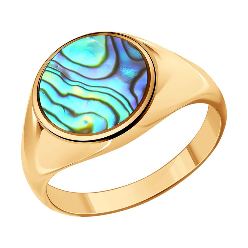 Кольцо SOKOLOV из золочёного серебра с перламутром