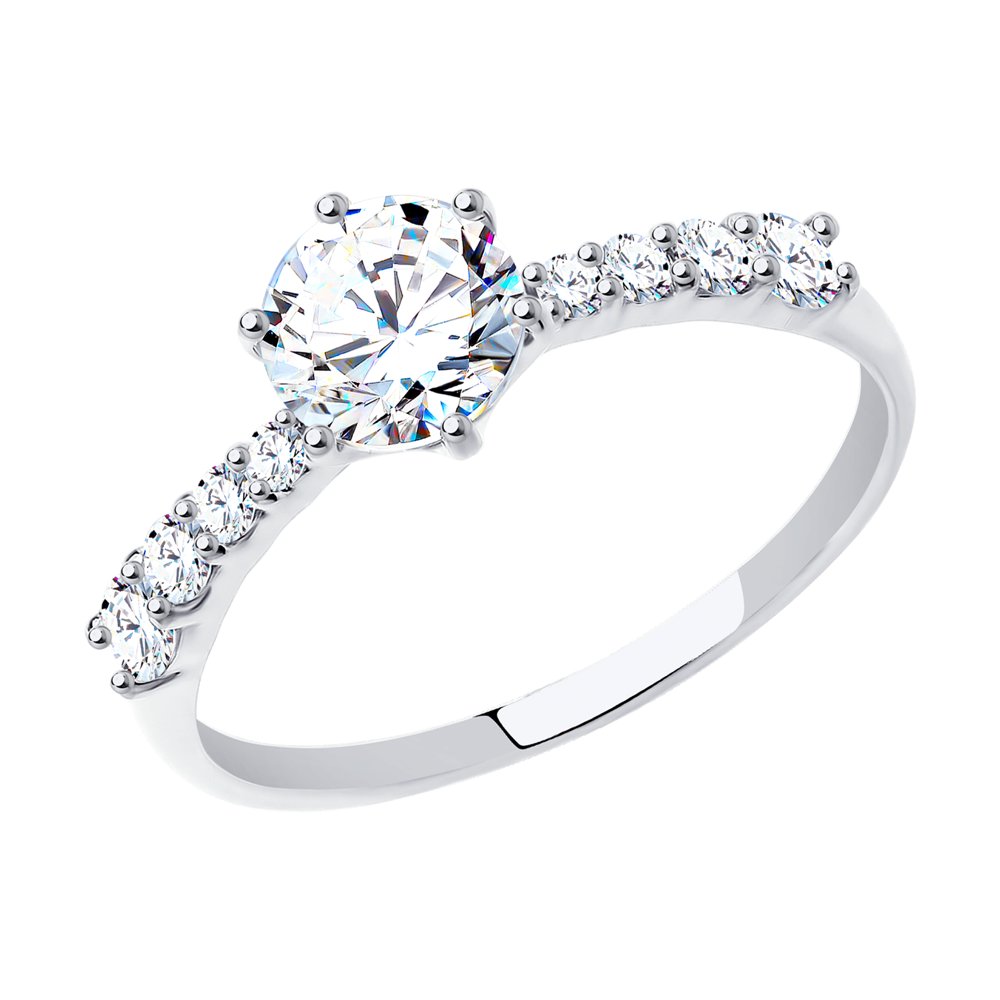 Кольцо SOKOLOV из белого золота со Swarovski Zirconia