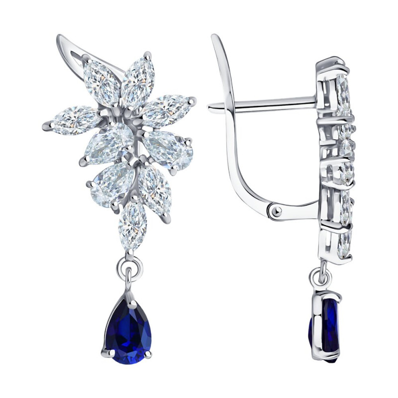 Серьги SOKOLOV из белого золота с сапфирами