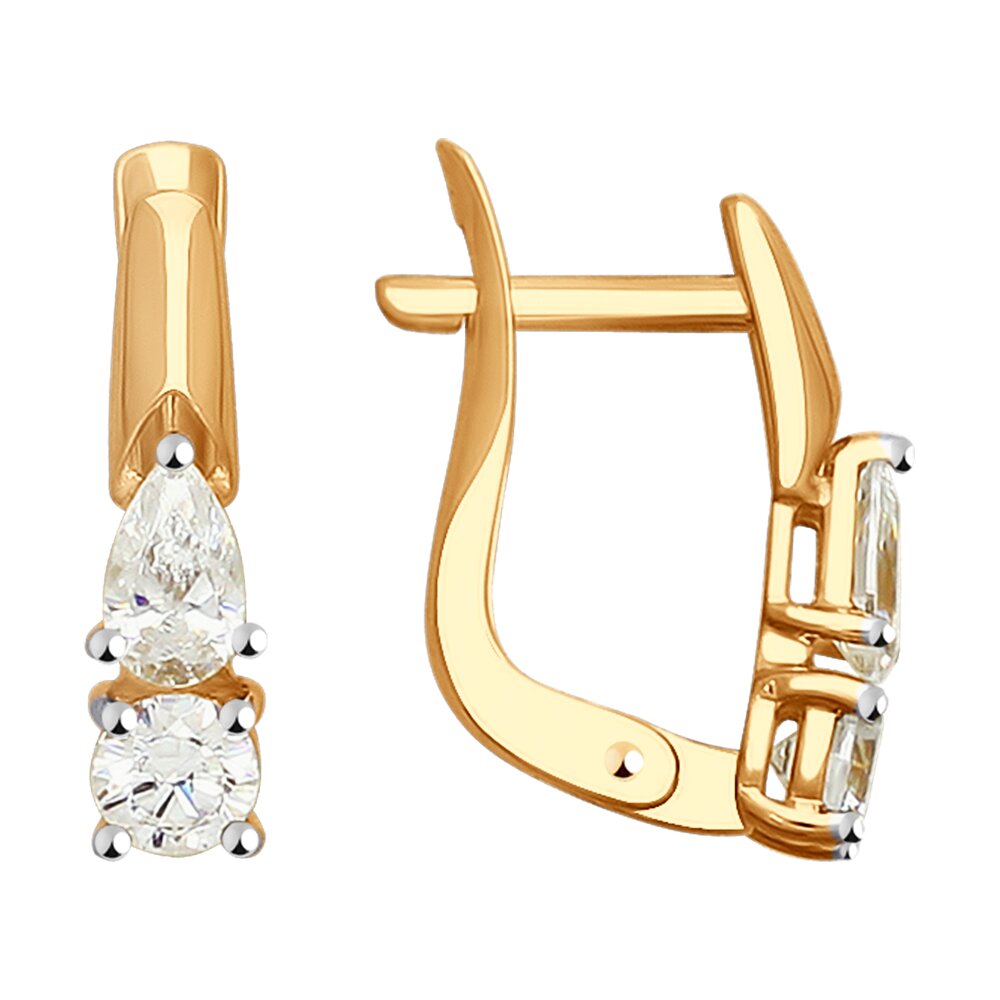 Серьги SOKOLOV из золота со Swarovski Zirconia
