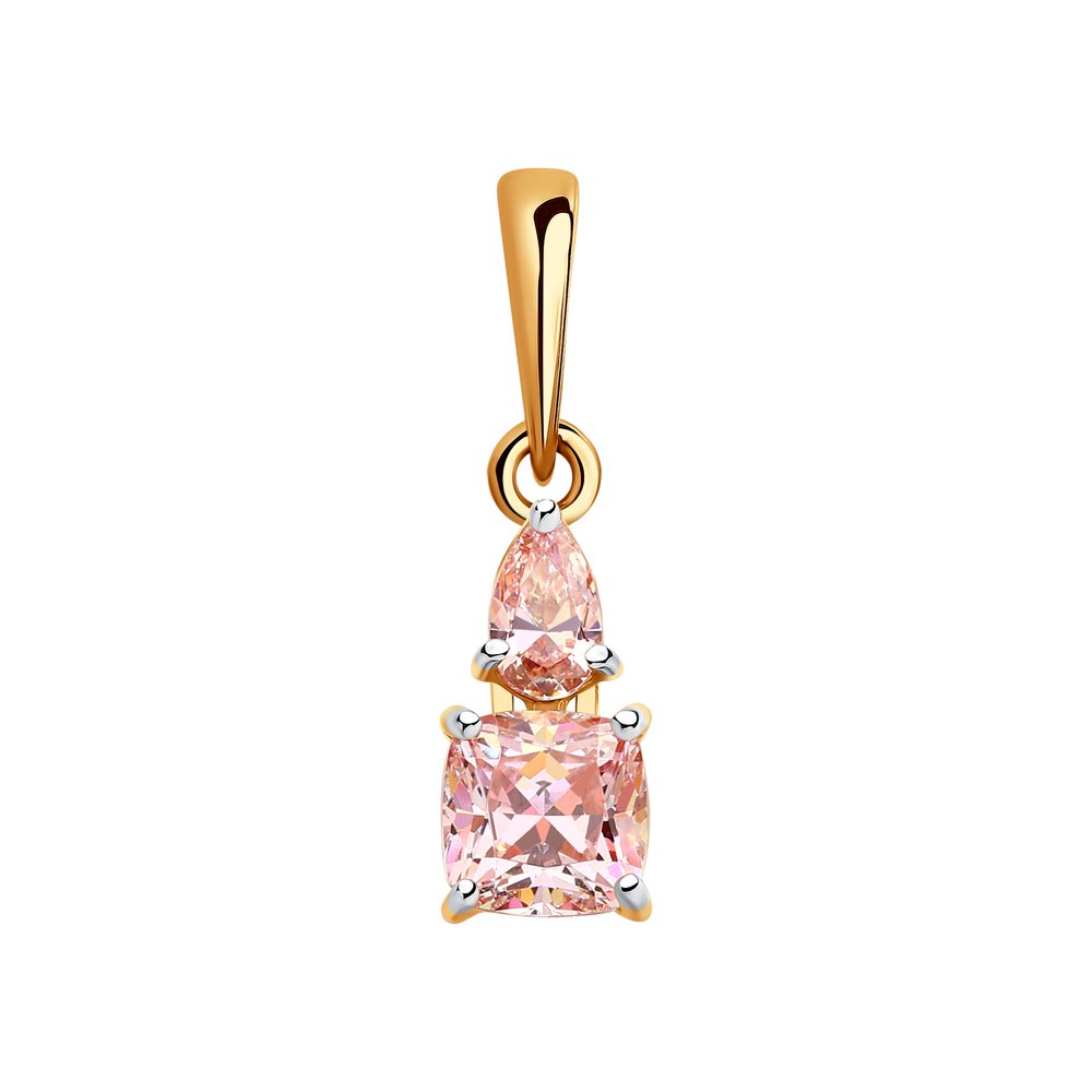 Подвеска SOKOLOV из золота с розовыми Swarovski Zirconia