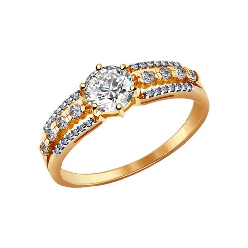 Кольцо SOKOLOV из золота со swarovski zirconia
