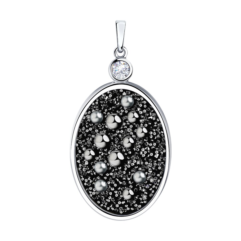 Подвеска SOKOLOV из серебра с кристаллами Swarovski и фианитом