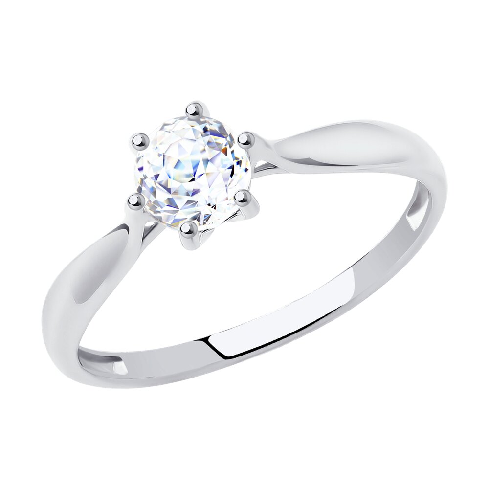 Кольцо SOKOLOV из белого золота 585 пробы со Swarovski Zirconia