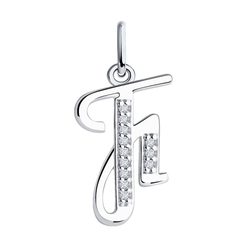 Подвеска-буква SOKOLOV из серебра с фианитами