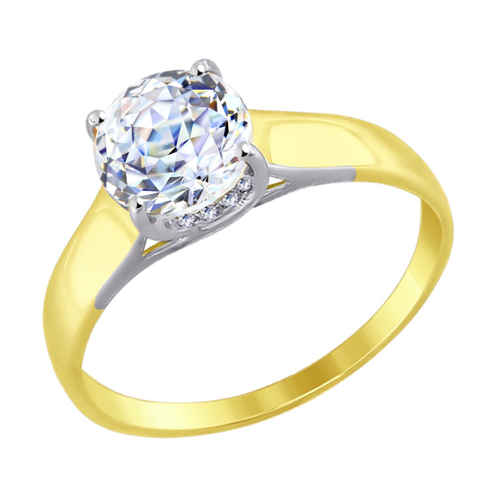 Кольцо SOKOLOV из желтого золота со Swarovski Zirconia