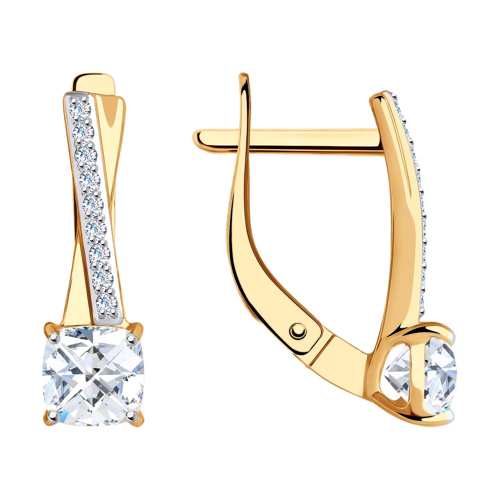 Серьги SOKOLOV из золота с фианитами Swarovski