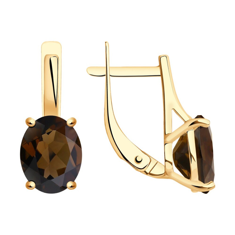 Серьги SOKOLOV из золота с раухтопазом