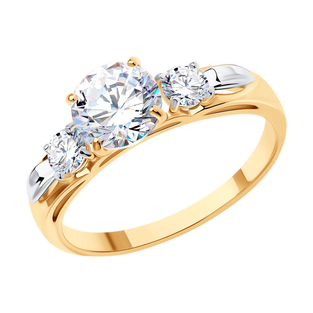 Помолвочное кольцо SOKOLOV из золота 585 пробы со Swarovski Zirconia
