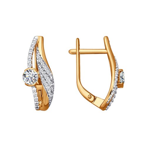 Серьги SOKOLOV из золота со Swarovski Zirconia