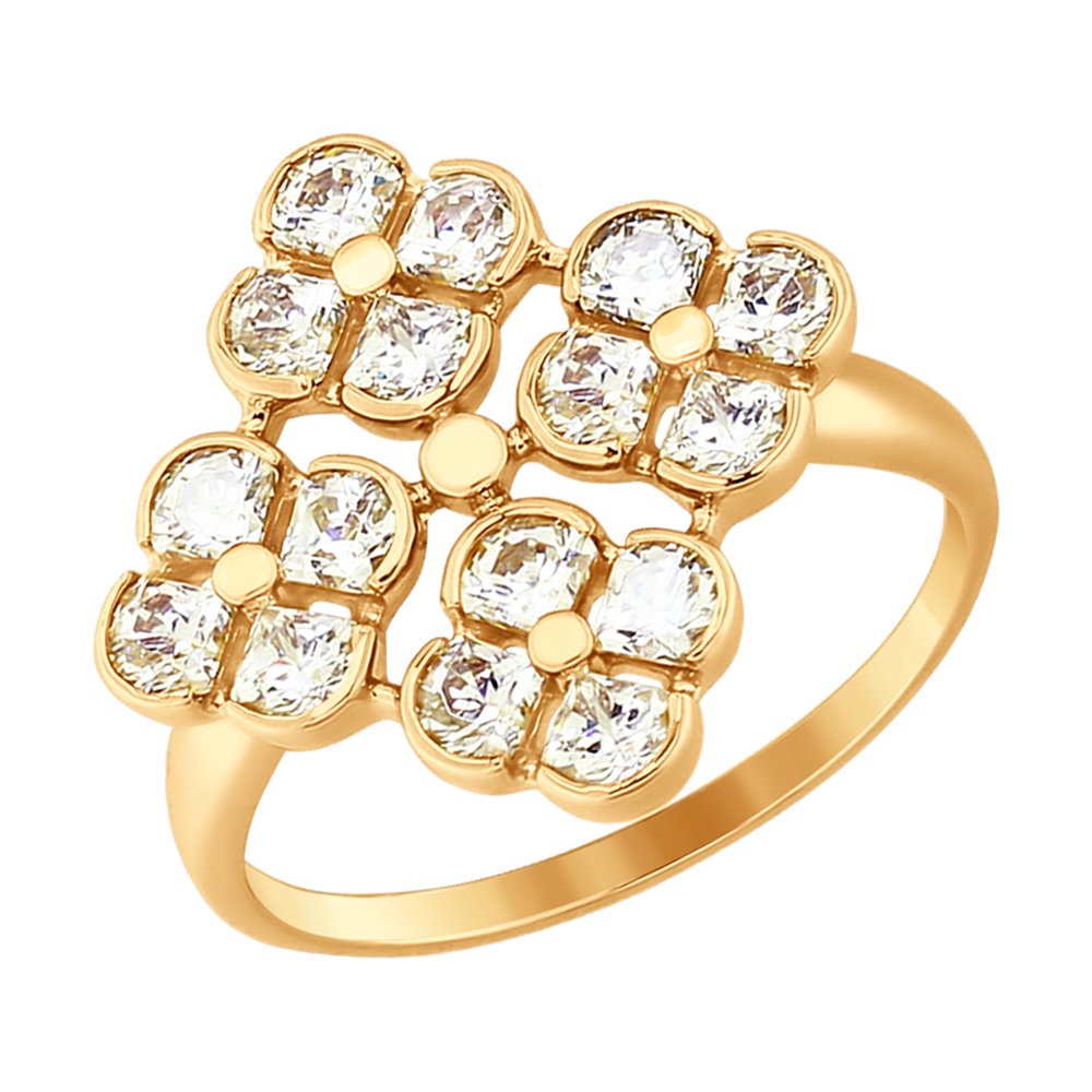 Кольцо SOKOLOV из золота со Swarovski Zirconia