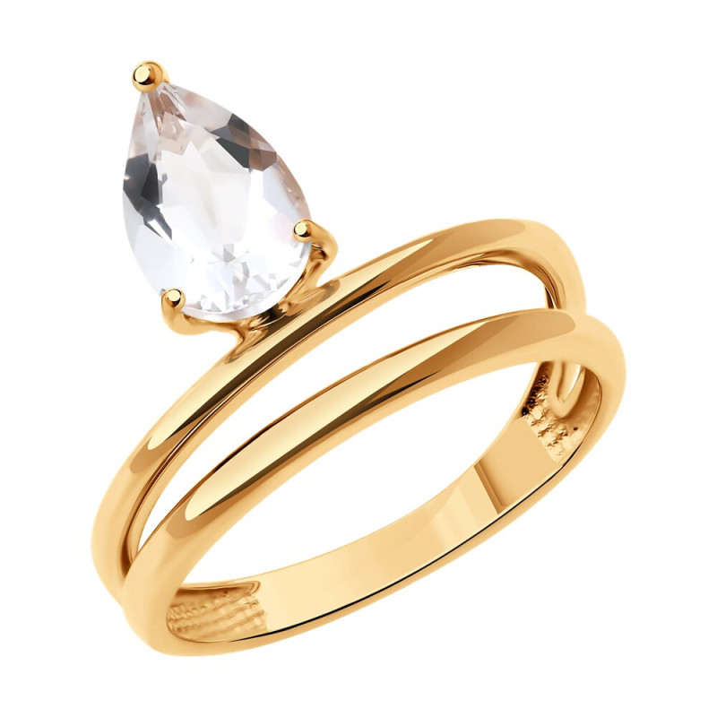 Кольцо SOKOLOV из золота с горным хрусталем