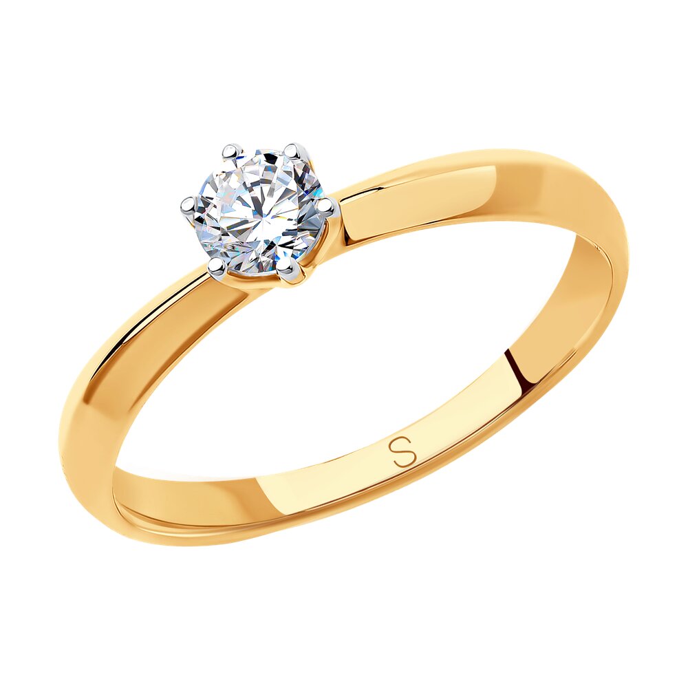 Помолвочное кольцо SOKOLOV из золота 585 пробы со Swarovski Zirconia