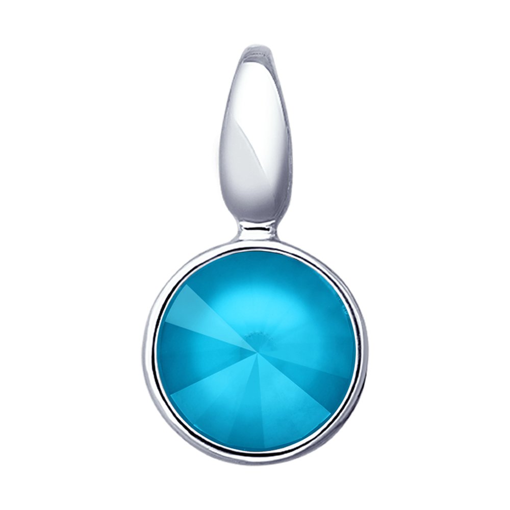 Подвеска SOKOLOV из серебра с голубым кристаллом Swarovski