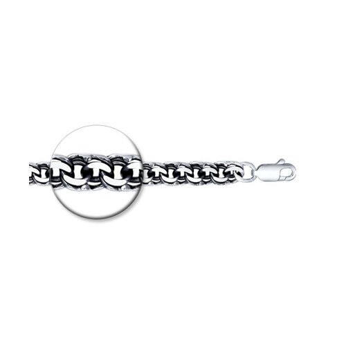 Цепь SOKOLOV из чернёного серебра с алмазной гранью