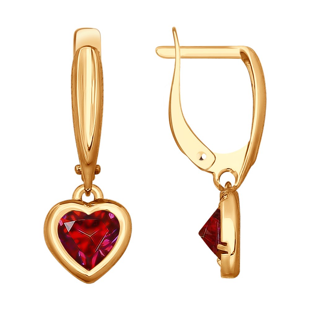 Серьги SOKOLOV из золота с красными Swarovski Zirconia