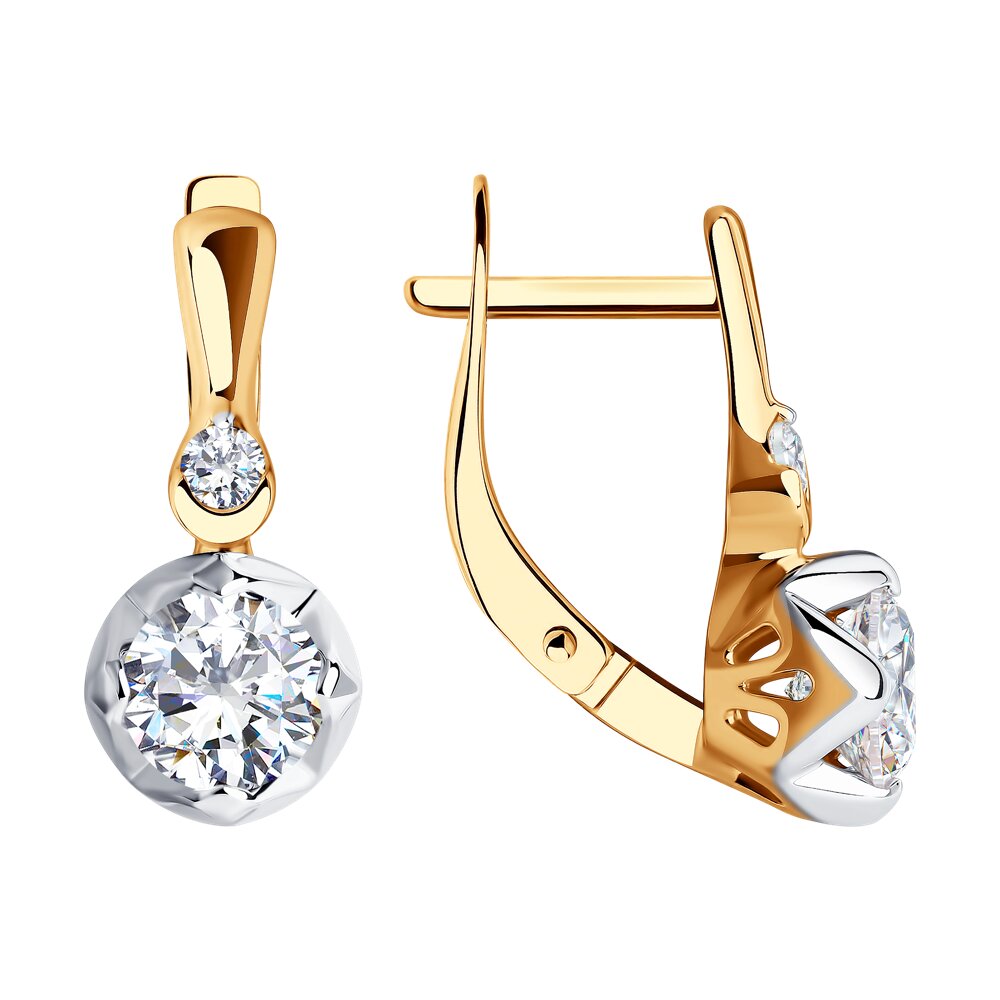 Серьги SOKOLOV из золота с фианитами Swarovski